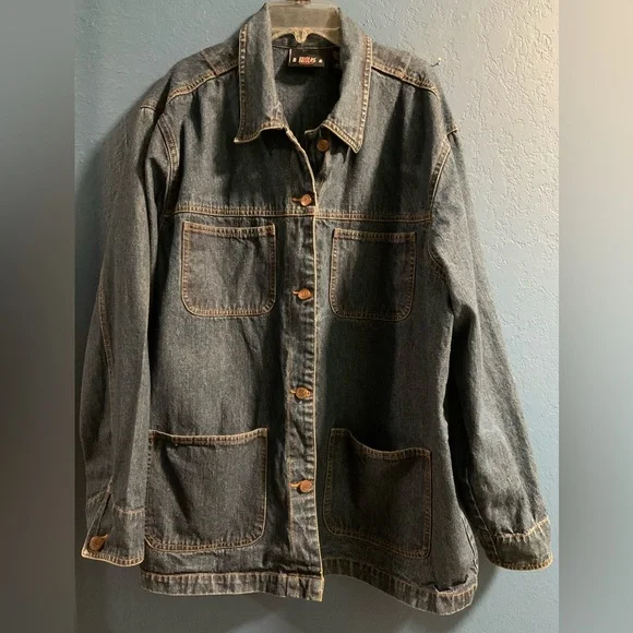 Vintage Bill Blass Jeanswear Woman’s Denim Chore Jacket Barn Coat 90’s Size 1X - Picture 2 of 16